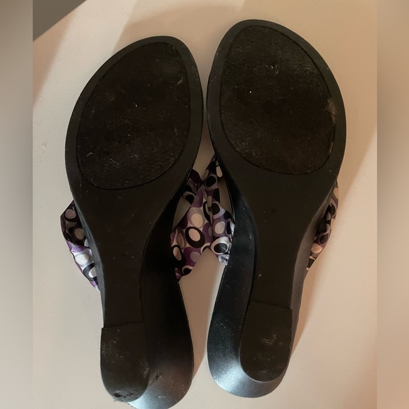 Maurices Wedge Black Sandals with soft purple straps Size 10 - Picture 7 of 10
